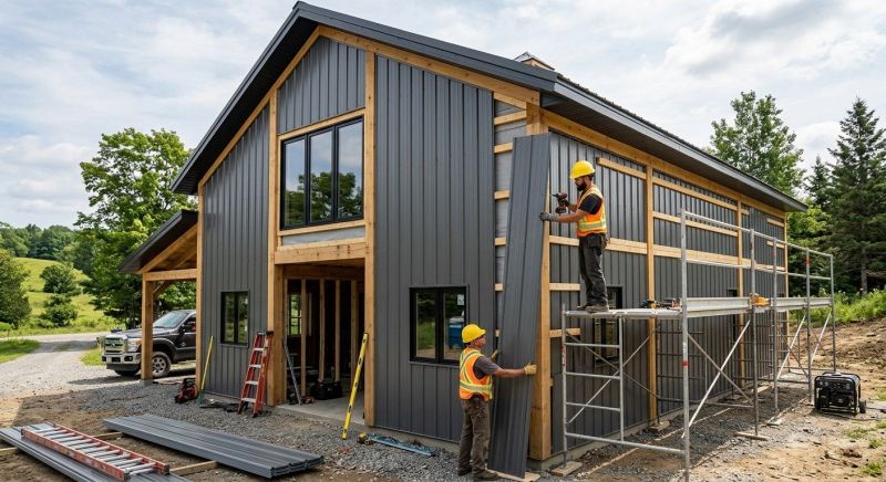 Pole Barn Siding Installation in Brighton, MI